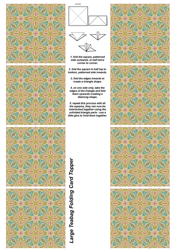 A4 Single Sheet of Large Teabag Squares; Design 27