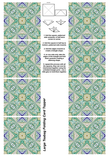 A4 Single Sheet of Large Teabag Squares; Design 29