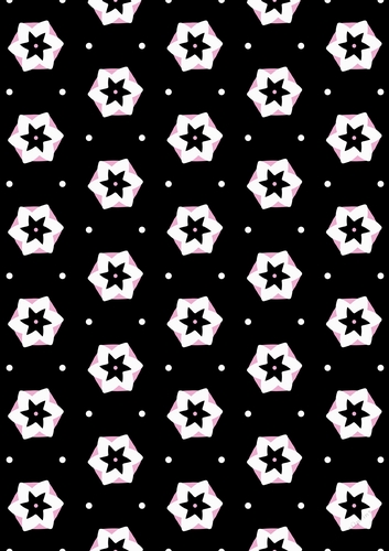 Single Sheet of A4 Patterned Paper for Scrapbooking, Card Making, etc. Geometric Pink Black Design 01