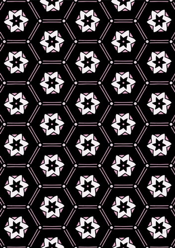 Single Sheet of A4 Patterned Paper for Scrapbooking, Card Making, etc. Geometric Pink Black Design 02