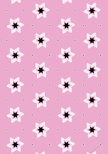 Single Sheet of A4 Patterned Paper for Scrapbooking, Card Making, etc. Geometric Pink Black Design 03