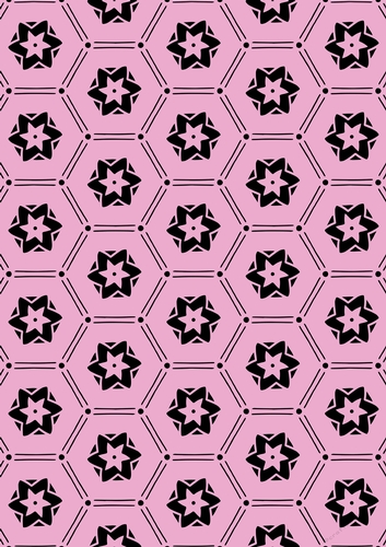 Single Sheet of A4 Patterned Paper for Scrapbooking, Card Making, etc. Geometric Pink Black Design 04