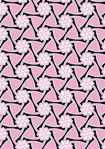 Single Sheet of A4 Patterned Paper for Scrapbooking, Card Making, etc. Geometric Pink Black Design 08