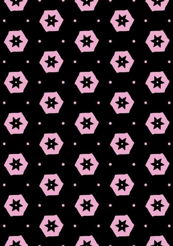 Single Sheet of A4 Patterned Paper for Scrapbooking, Card Making, etc. Geometric Pink Black Design 09