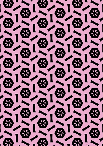 Single Sheet of A4 Patterned Paper for Scrapbooking, Card Making, etc. Various Geometric Pink and Black Design 05
