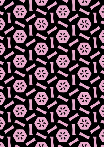 Single Sheet of A4 Patterned Paper for Scrapbooking, Card Making, etc. Various Geometric Pink and Black Design 06