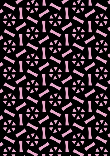 Single Sheet of A4 Patterned Paper for Scrapbooking, Card Making, etc. Various Geometric Pink and Black Design 07