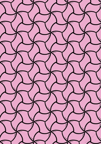 Single Sheet of A4 Patterned Paper for Scrapbooking, Card Making, etc. Various Geometric Pink and Black Design 09