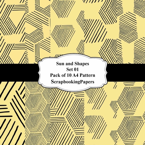 Sun and Shapes Set 01 Pack of 10 A4 Patterned Papers