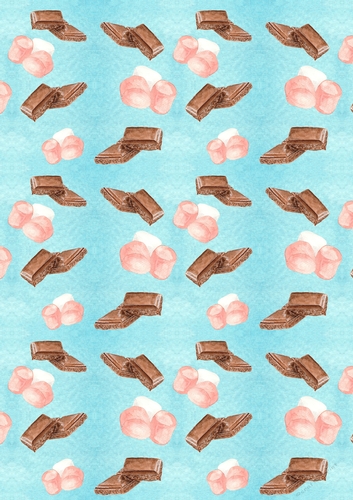 I Heart Hot Chocolate A4 Watercolour Patterned Paper for Scrapbooking, Card Making, Etc. Design 05