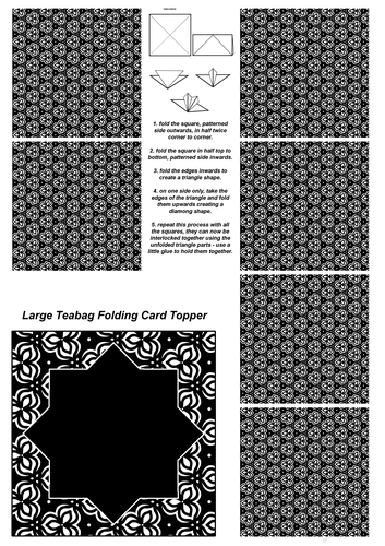 Teabag Folding Card Toppers Kit With Two Folding Cards and Two Sizes; Design 31
