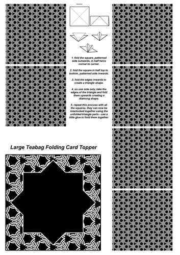Teabag Folding Card Toppers Kit With Two Folding Cards and Two Sizes; Design 32