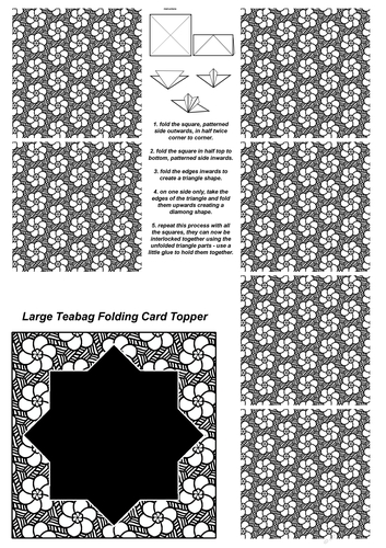 Teabag Folding Card Toppers Kit With Two Folding Cards and Two Sizes; Design 33