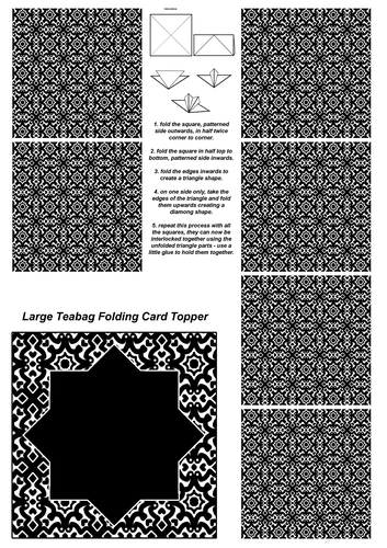 Teabag Folding Card Toppers Kit With Two Folding Cards and Two Sizes; Design 34