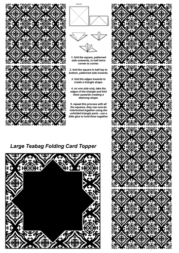 Teabag Folding Card Toppers Kit With Two Folding Cards and Two Sizes; Design 35