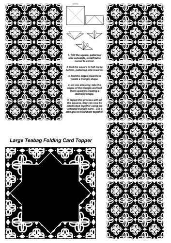 Teabag Folding Card Toppers Kit With Two Folding Cards and Two Sizes; Design 37
