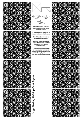 A4 Single Sheet of Large Teabag Squares; Design 31