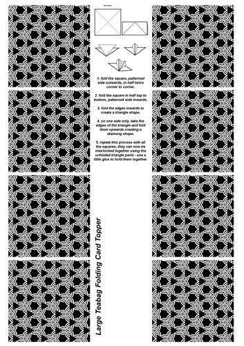 A4 Single Sheet of Large Teabag Squares; Design 32