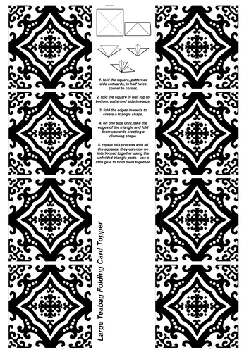 A4 Single Sheet of Large Teabag Squares; Design 35