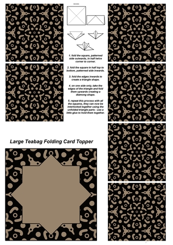Teabag Folding Card Toppers Kit With Two Folding Cards and Two Sizes; Design 38