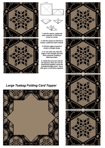 Teabag Folding Card Toppers Kit With Two Folding Cards and Two Sizes; Design 39