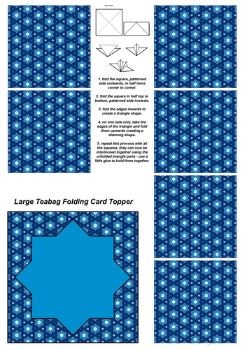 Teabag Folding Card Toppers Kit With Two Folding Cards and Two Sizes; Design 40