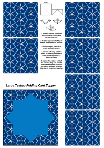 Teabag Folding Card Toppers Kit With Two Folding Cards and Two Sizes; Design 41