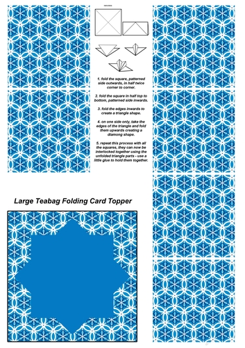 Teabag Folding Card Toppers Kit With Two Folding Cards and Two Sizes; Design 42