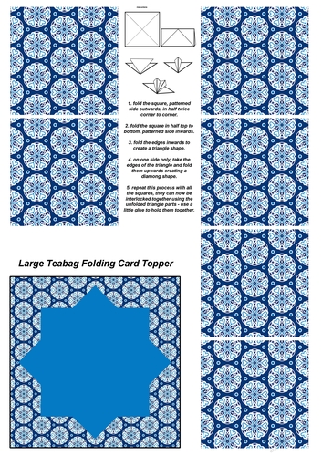 Teabag Folding Card Toppers Kit With Two Folding Cards and Two Sizes; Design 43