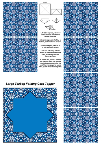 Teabag Folding Card Toppers Kit With Two Folding Cards and Two Sizes; Design 45