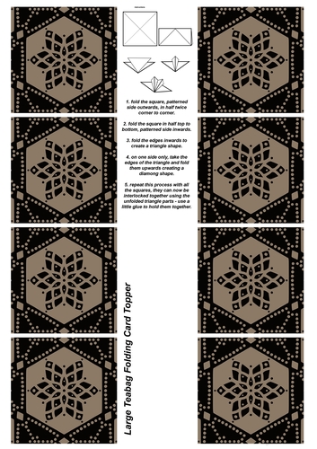A4 Single Sheet of Large Teabag Squares; Design 39