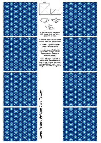 A4 Single Sheet of Large Teabag Squares; Design 40