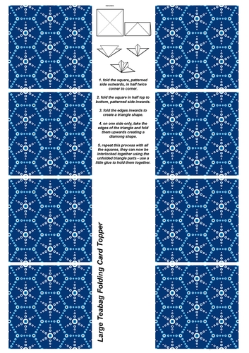 A4 Single Sheet of Large Teabag Squares; Design 41