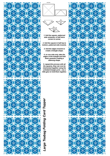 A4 Single Sheet of Large Teabag Squares; Design 42