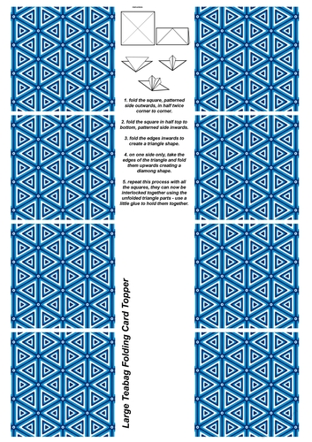 A4 Single Sheet of Large Teabag Squares; Design 44