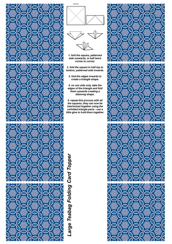 A4 Single Sheet of Large Teabag Squares; Design 45
