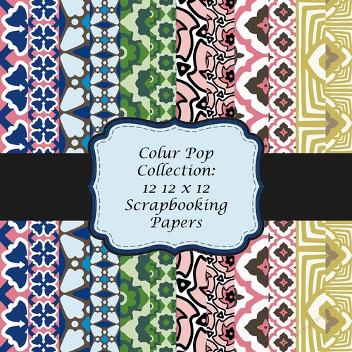 Colour Pop Collection of 12 12 x 12 inch Colourful Digital Scrapbooking Backing Papers