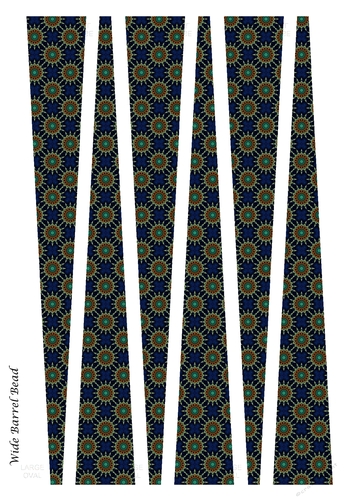 Wide Oval Barrel Paper Bead Design #4