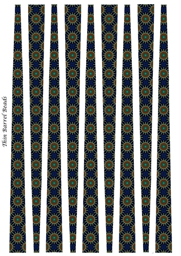 Thin Oval Barrel Paper Bead Design #4