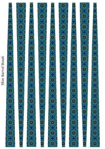 Small Oval Paper Bead Template Design #7