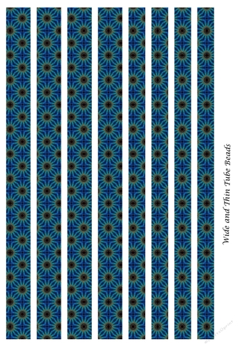 Wide and thin tube Paper Bead Template Design #8