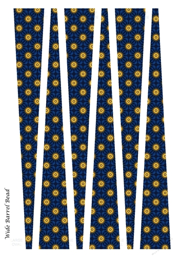 Wide Barrel Oval Shaped Paper Bead Template Design #9