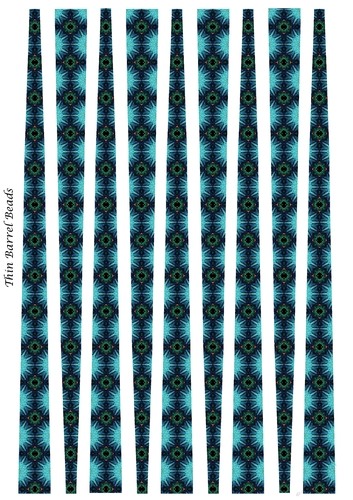 Small Oval Shaped Paper Bead Template Design #10