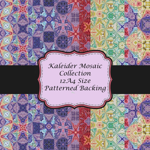 Kaleido Mosaic Set of 12 A4 Patterned Scrapbooking Backing Papers