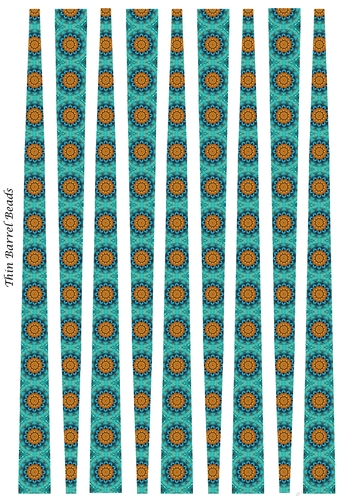 Small Oval Shaped Paper Bead Template Design #11