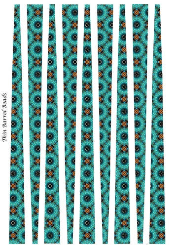 Small Oval Shaped Paper Bead Template Design #12