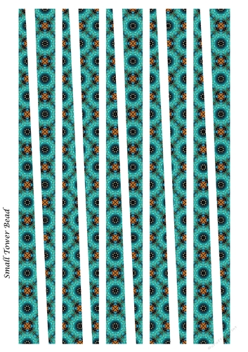 Small Tower Shaped Paper Bead Template Design #12