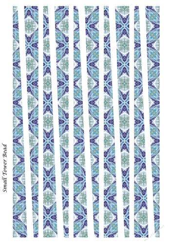 Small Tower Tube Paper Beads Template Design #13