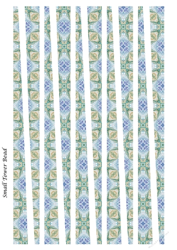 Small Tower Shaped Paper Bead Template Design #14