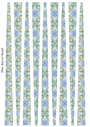 Small Oval Paper Bead Template Design #14